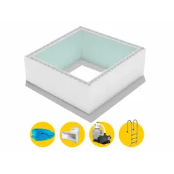 High Density Polystyreen Plunge Pool zelfbouwpakket - 3,00 x 3,00 x 1,20 m