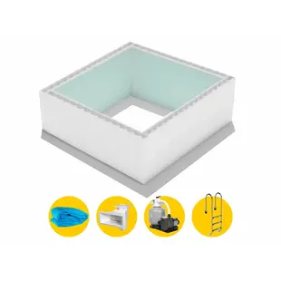 High Density Polystyreen Plunge Pool zelfbouwpakket - 3,00 x 3,00 x 1,20 m