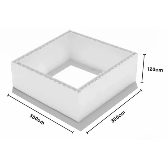 W'eau Polystyreen Plunge Pool blokkenset - 3,00 x 3,00 x 1,20 m
