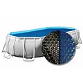 W'eau Solar cover ovaal - 488/485 x 305/360 cm (zeilmaat 468 x 278) - Zwart/Blauw - W'eau