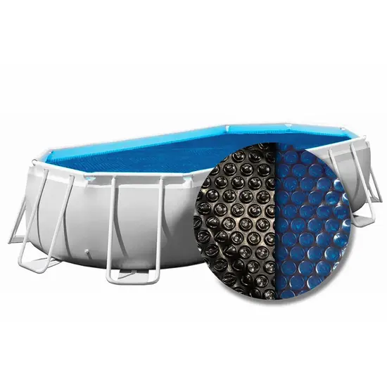 W'eau Solar cover ovaal - 488/485 x 305/360 cm (zeilmaat 468 x 278) - Zwart/Blauw - W'eau