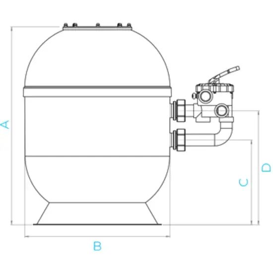 HRS Zandfilter VIENNA II  Side 10 m³/h | Ø 510 mm - HRS
