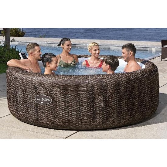 Lay-Z Spa Bali smart airjet 7 bruin rotan - Lay-Z