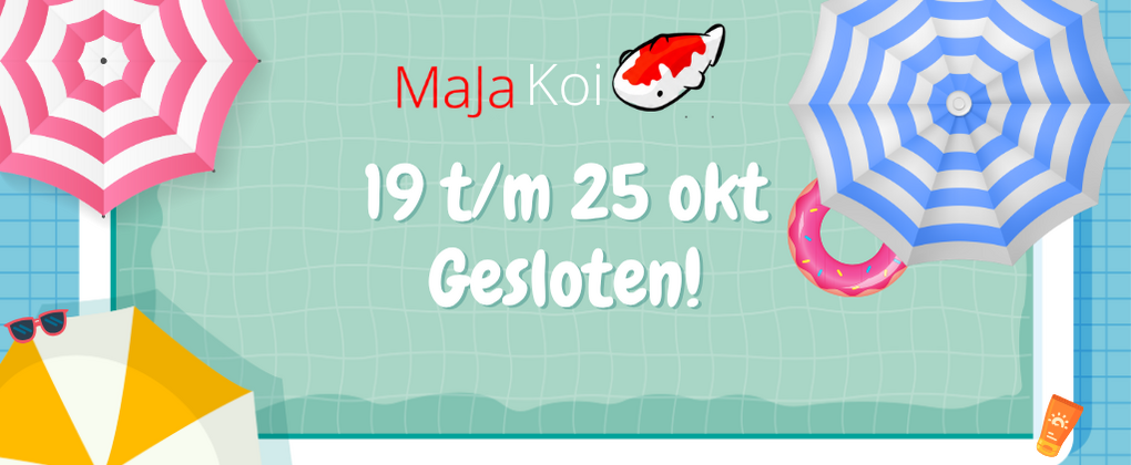 19 t/m 25 oktober gesloten.