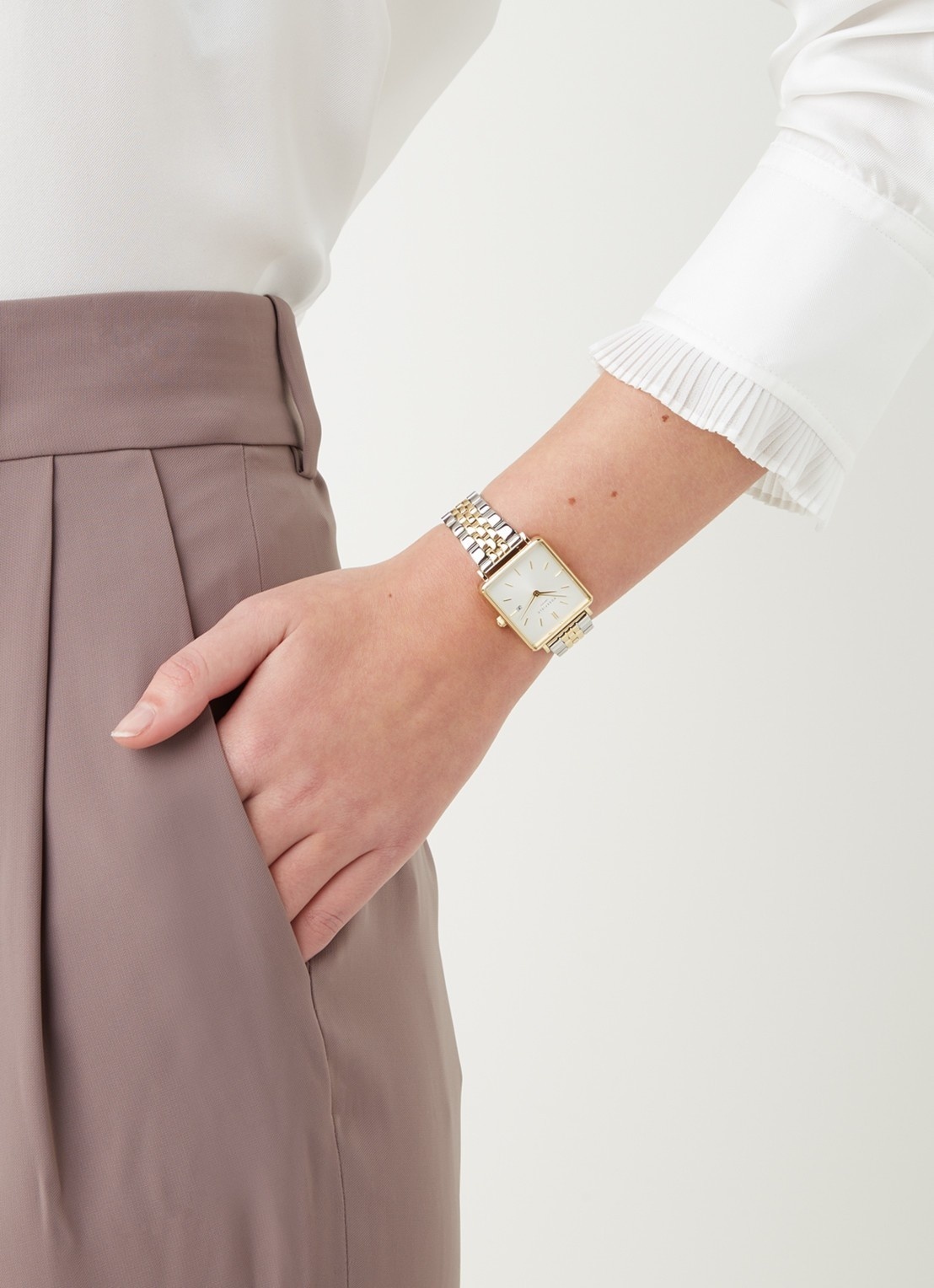 Rosefield The Boxy White Sunray Silver Gold - QVSGD-Q013