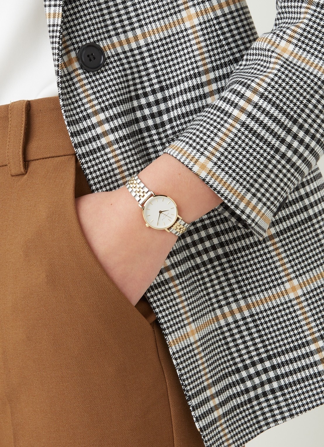 Rosefield The Small Edit White Steel Silver Gold Duo - 26SGD-269