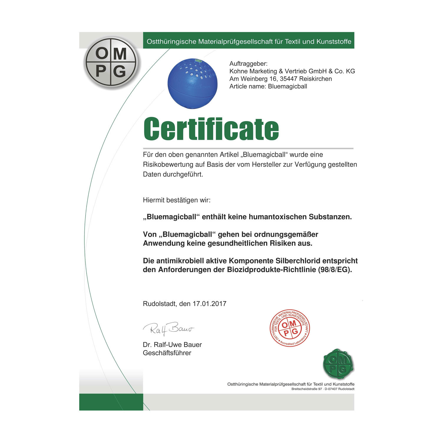 Der Waschball mit Silberionen für die Waschmaschine