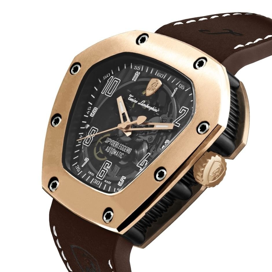 Tonino Lamborghini Spyderleggero Skeleton Watch IP Rose Gold TLF-T06-5