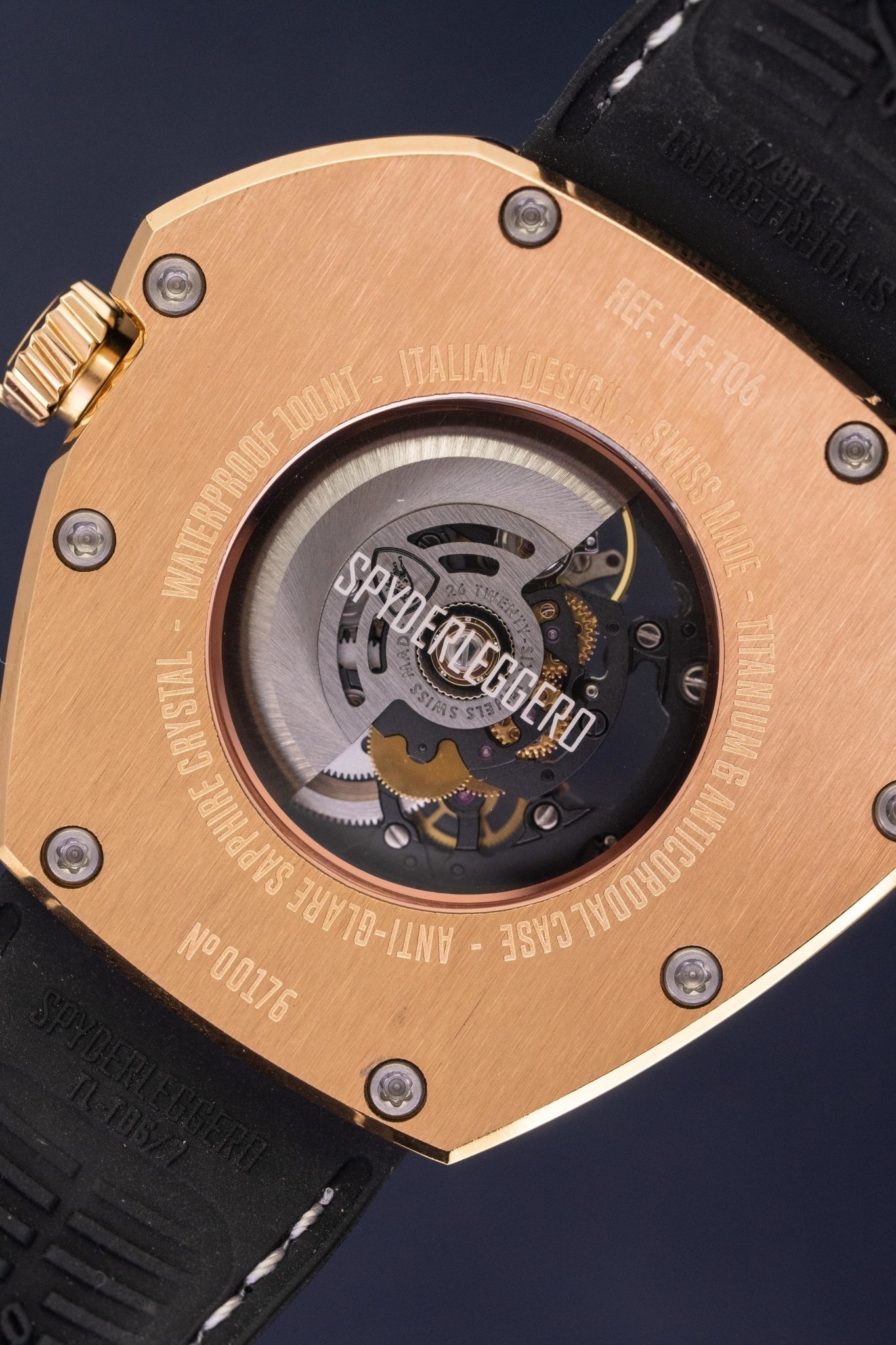 Tonino Lamborghini Spyderleggero Skeleton Watch IP Rose Gold TLF-T06-5