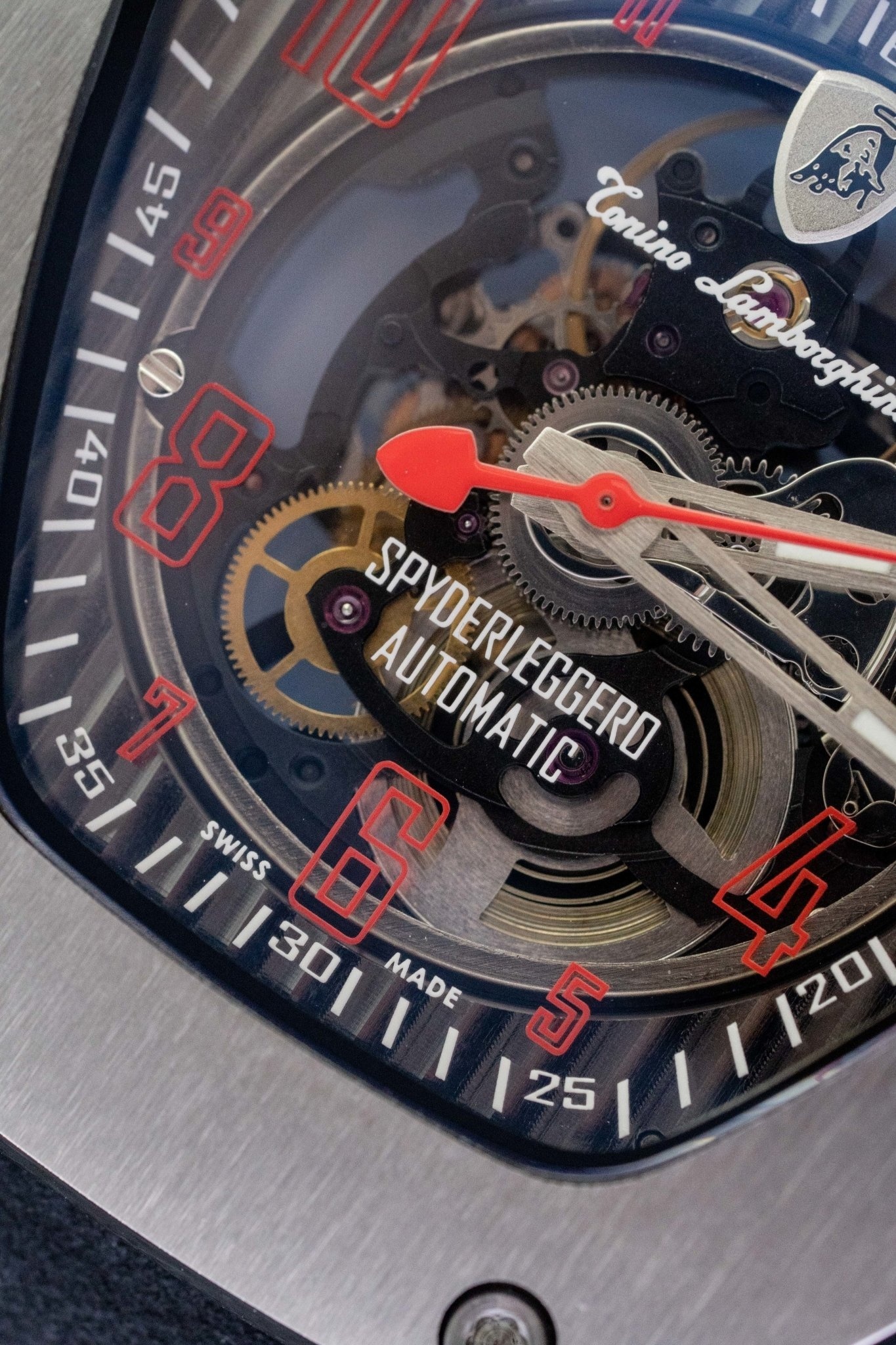 Tonino Lamborghini Spyderleggero Skeleton automatic watch red TLF-T06-2