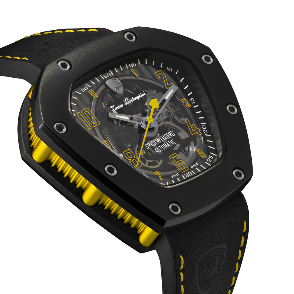 Tonino Lamborghini Spyderleggero Skeleton automatic watch yellow