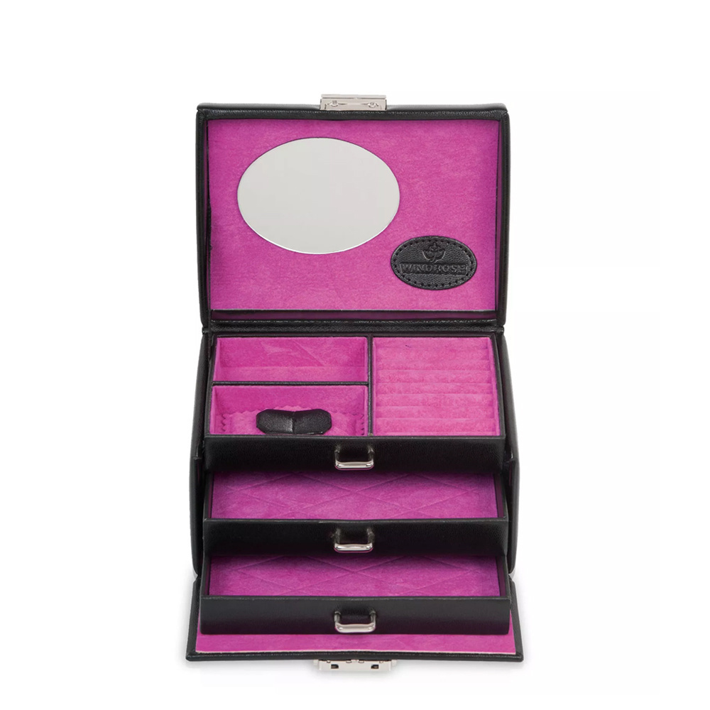 WINDROSE Schmuckschatulle Merino Moda - Schwarz S