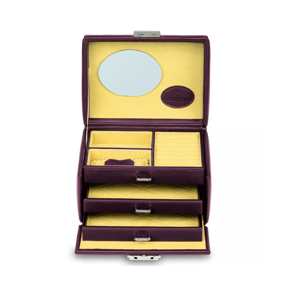 WINDROSE Schmuckschatulle Merino Moda Aubergine S