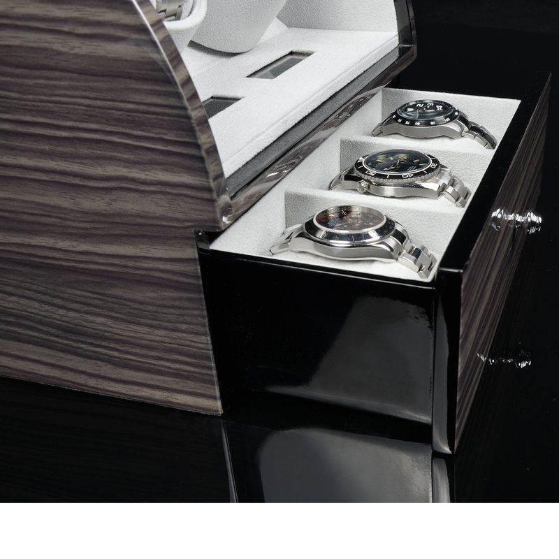Designhütte  Uhrenbeweger Basel 2 LCD - Dark Oak
