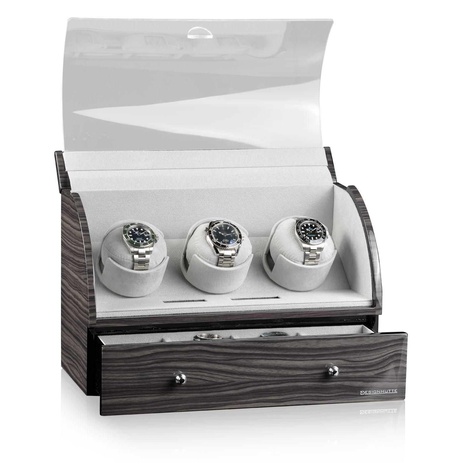 Designhütte Uhrenbeweger Basel 3 LCD - Dark Oak