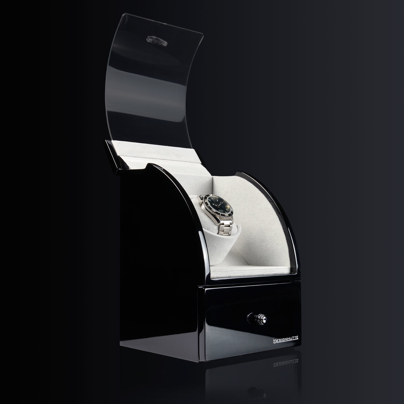 Designhütte  Uhrenbeweger Basel 1 - Schwarz / Grau