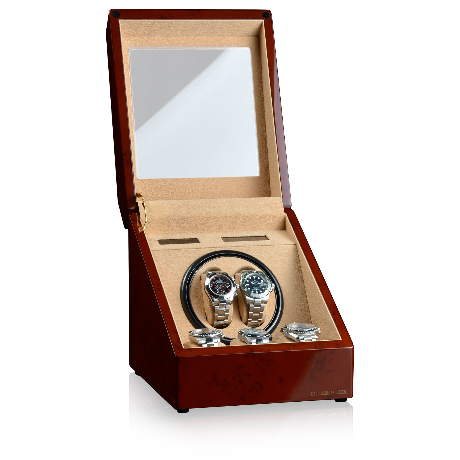 Designhütte Uhrenbeweger Monaco - Wurzelholz