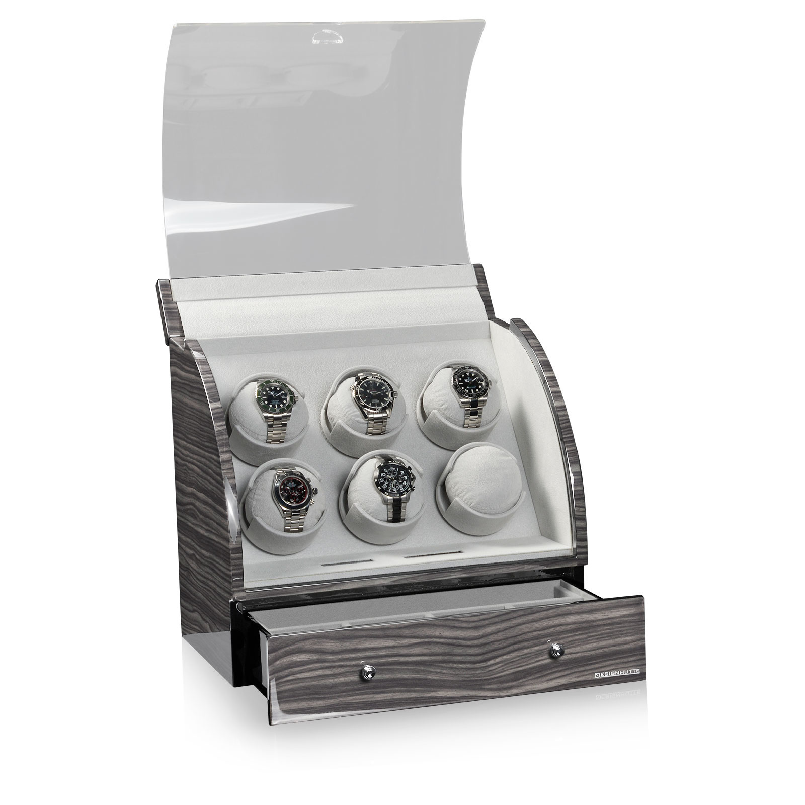 Designhütte  Uhrenbeweger Basel 6 LCD - Dark Oak