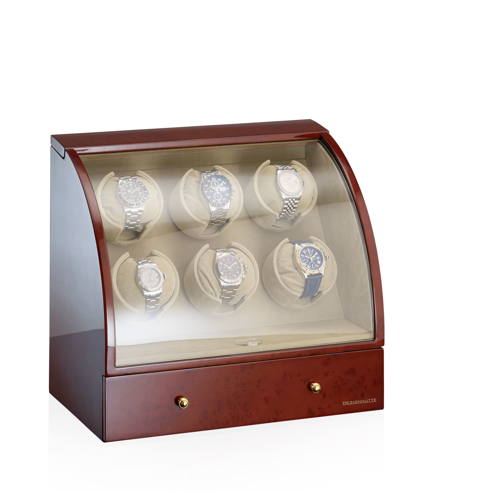 Designhütte Uhrenbeweger Basel 6 LCD - Wurzelholz