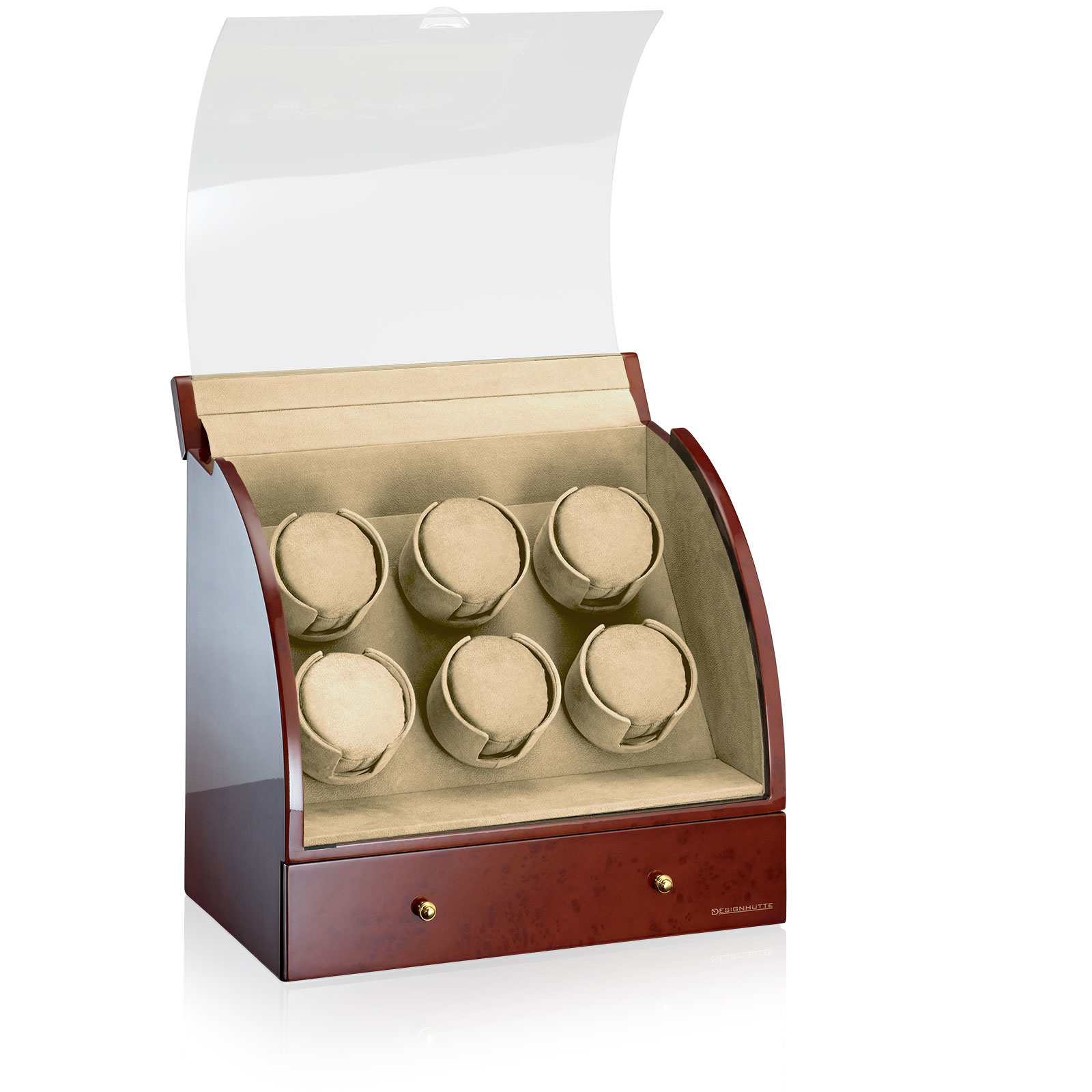 Designhütte Uhrenbeweger Basel 6 LCD - Wurzelholz