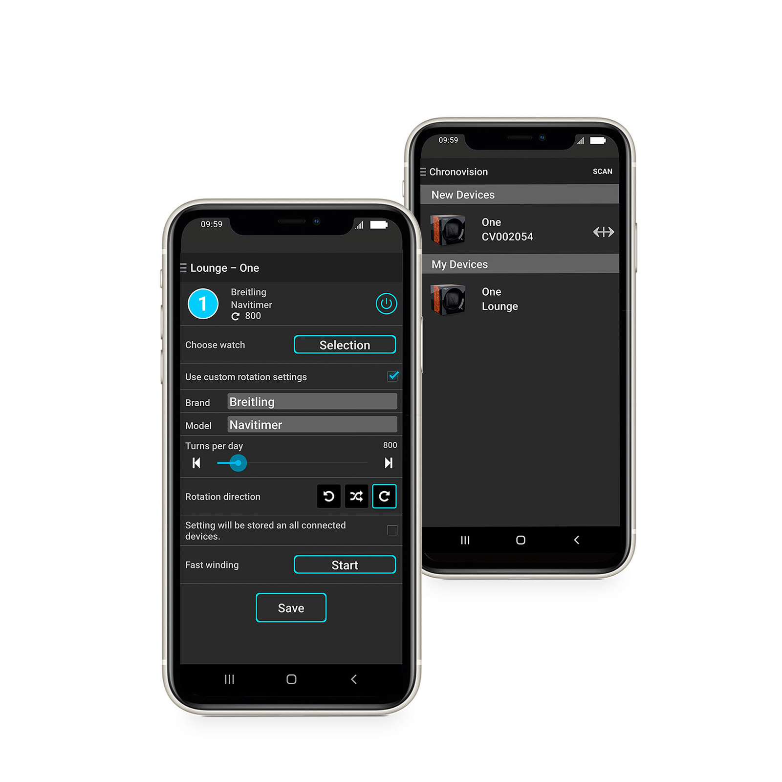 Chronovision  One weiss seidenmatt argento hochglanz