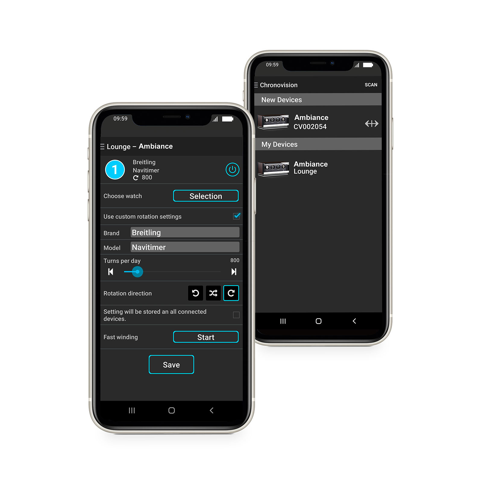 Chronovision  Uhrenbeweger Ambiance VI schwarz hochglanz aurosso hochglanz