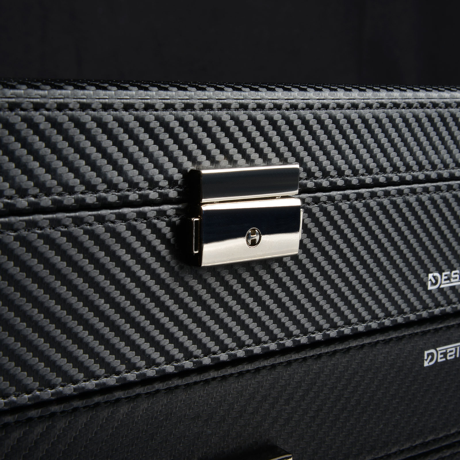 Designhütte  Uhrenbox Boston 12 - Karbon / Schwarz