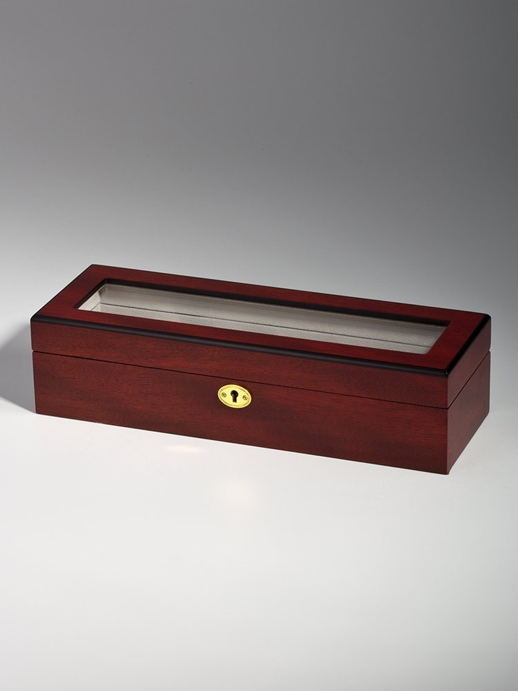 LuxTech Uhrenbox LT-1087-6C für 6 Uhren cherry