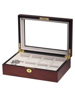 LuxTech Uhrenbox LT-2105-8C für 8 Uhren cherry