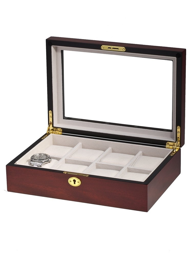 LuxTech Uhrenbox LT-2105-8C für 8 Uhren cherry
