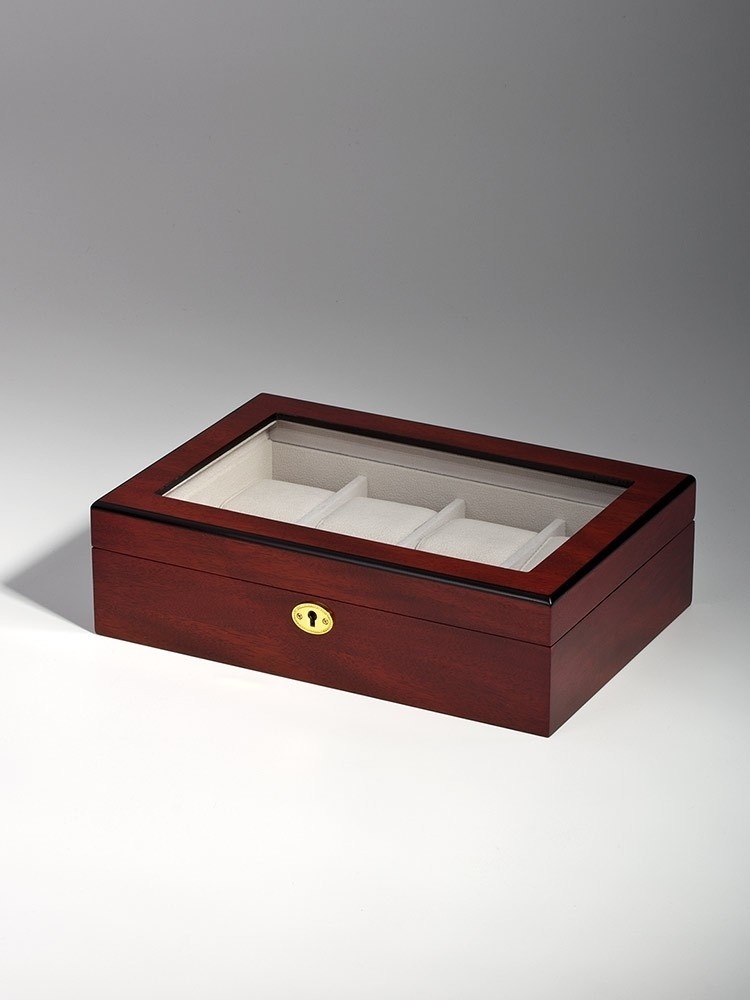 LuxTech Uhrenbox LT-2105-8C für 8 Uhren cherry