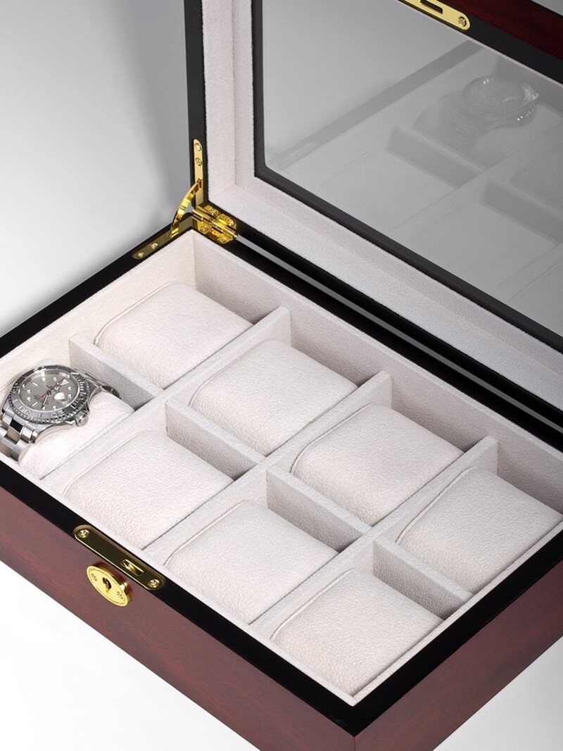 LuxTech Uhrenbox LT-2105-8C für 8 Uhren cherry