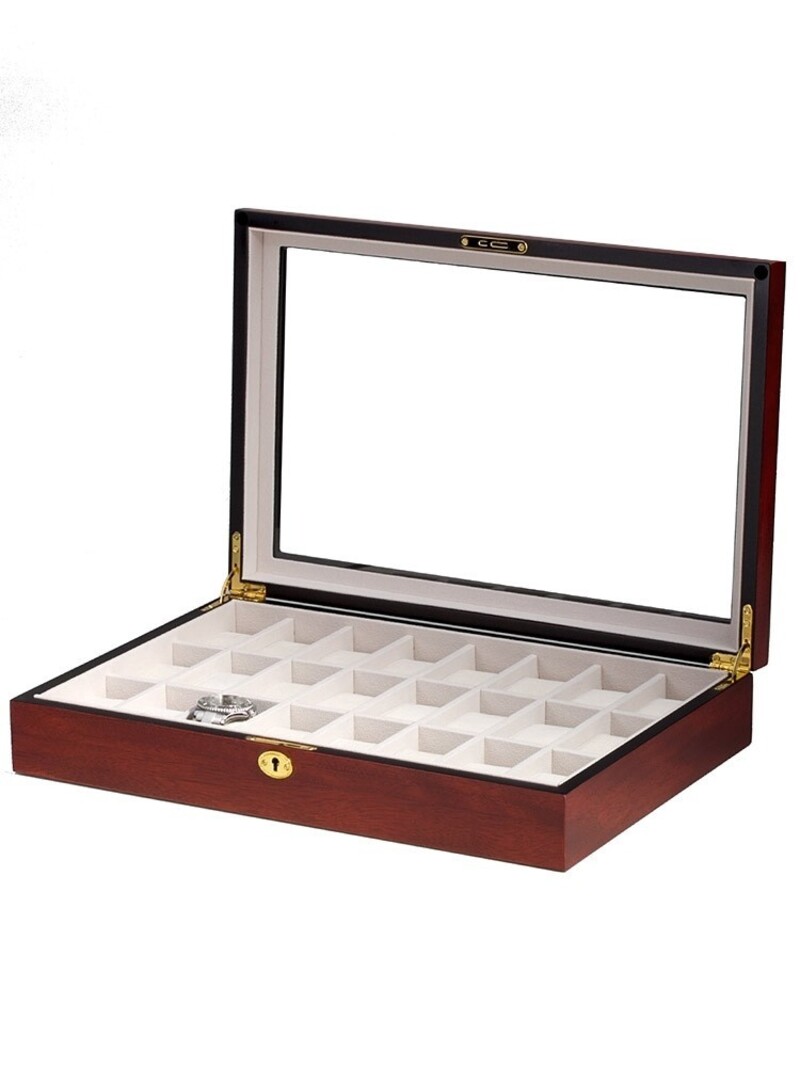 LuxTech   Uhrenbox LT-1087-24C für 24 Uhren cherry