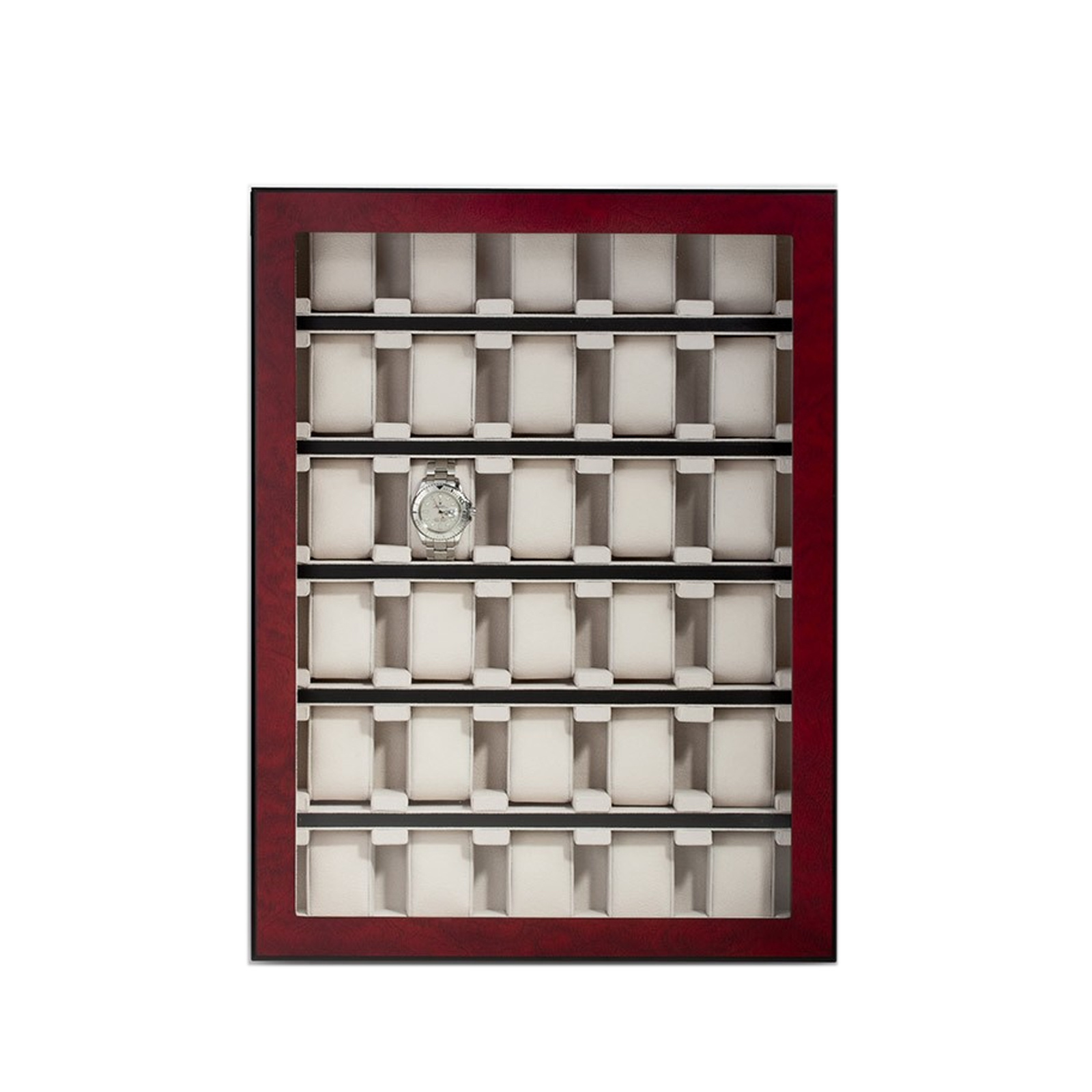 LuxTech  Uhrenvitrine LT-1100-30BU für 30 Uhren bubinga