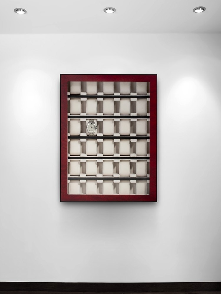 LuxTech  Uhrenvitrine LT-1100-30BU für 30 Uhren bubinga