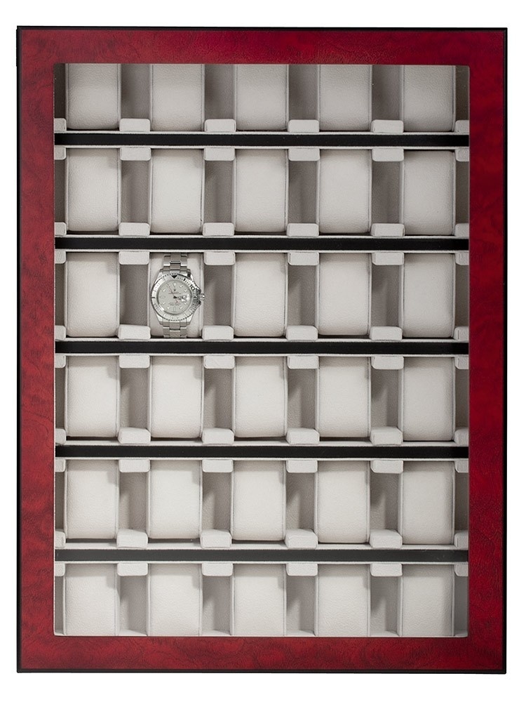 LuxTech  Uhrenvitrine LT-1100-30BU für 30 Uhren bubinga