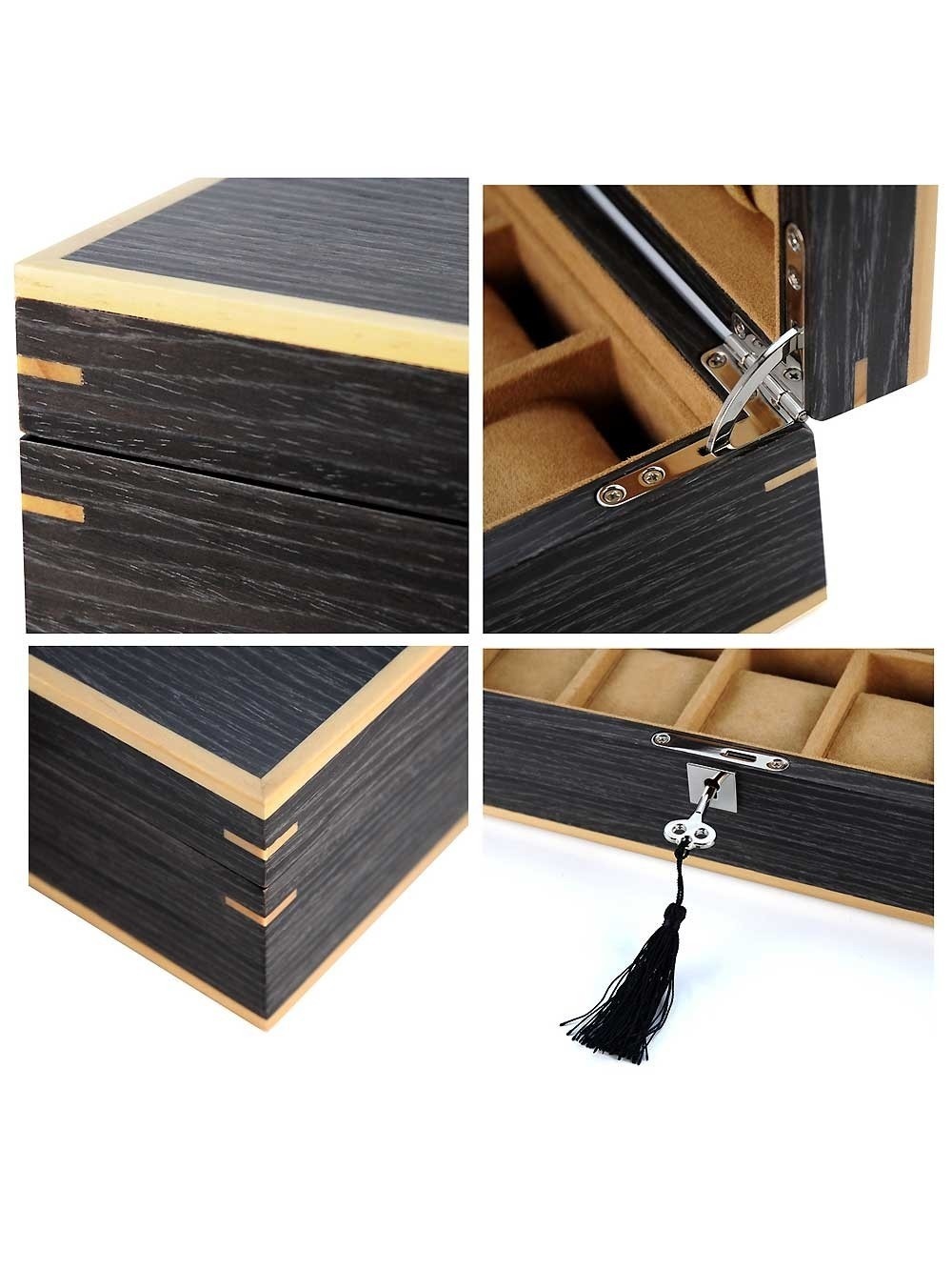 LuxTech  Uhrenbox Ginko LT-2320-10G für 10 Uhren