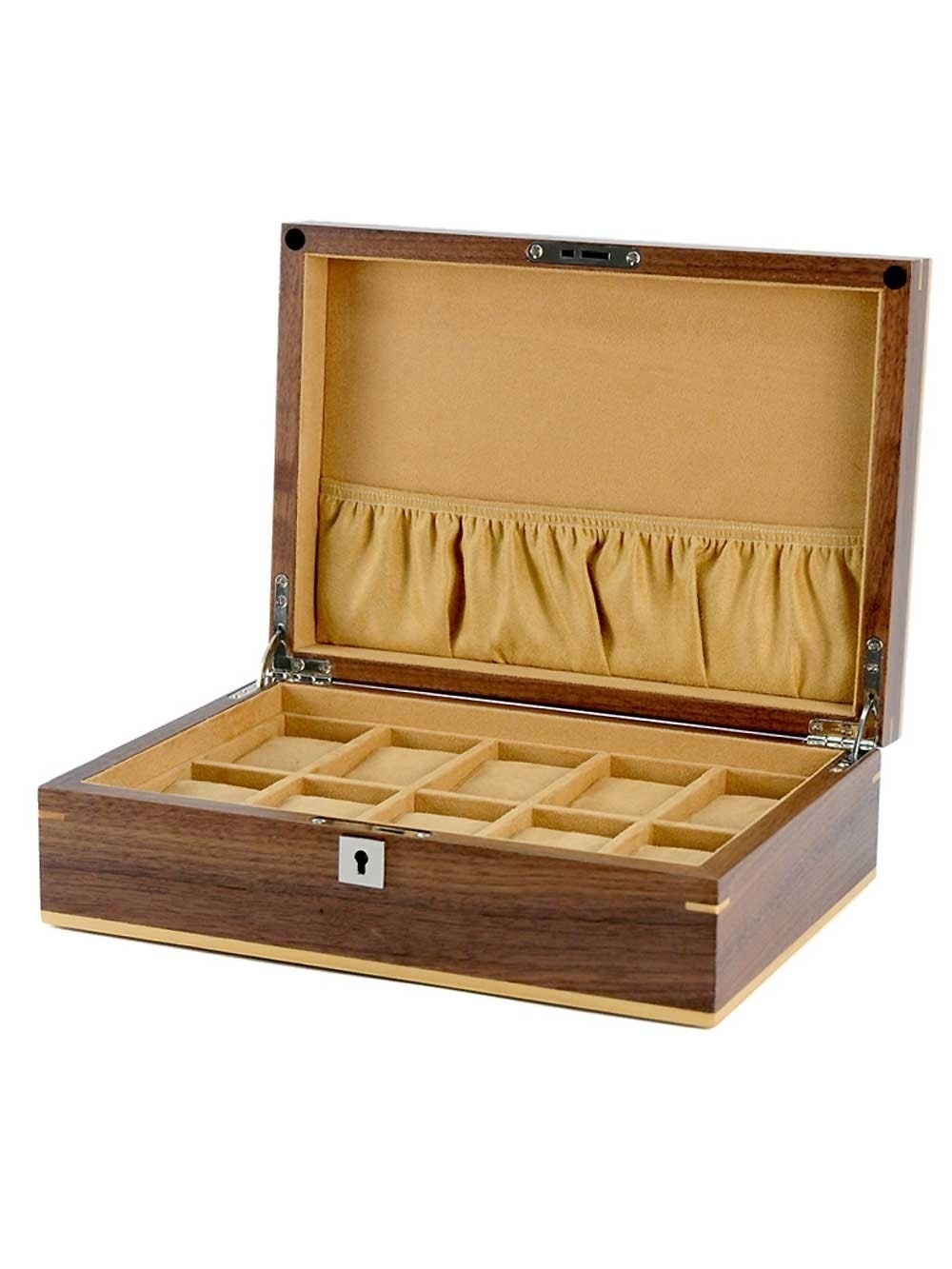 LuxTech  Uhrenbox Walnuss LT-2320-10W für 10 Uhren