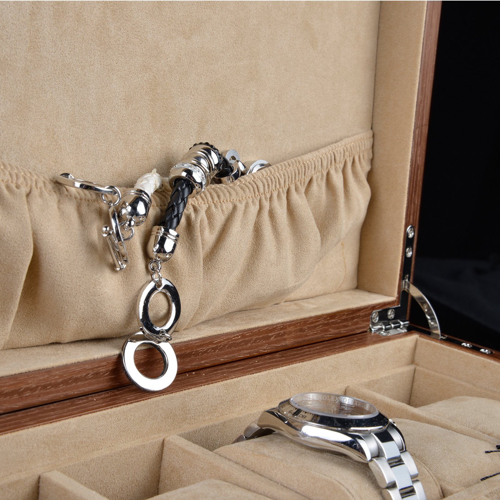 LuxTech  Uhrenbox Walnuss LT-2320-10W für 10 Uhren