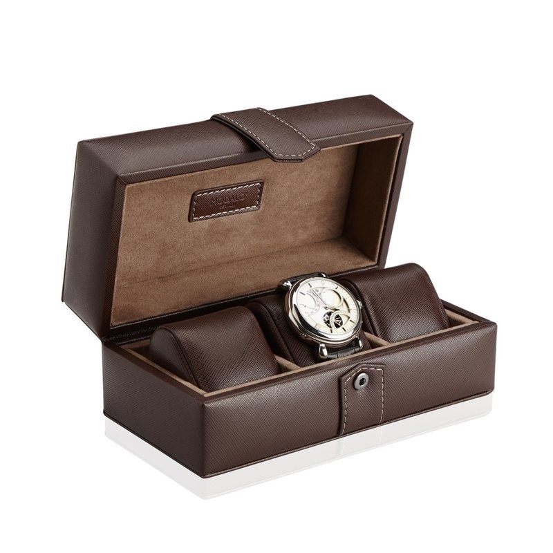 Modalo  Uhrenbox Gallante für 3 Uhren Braun