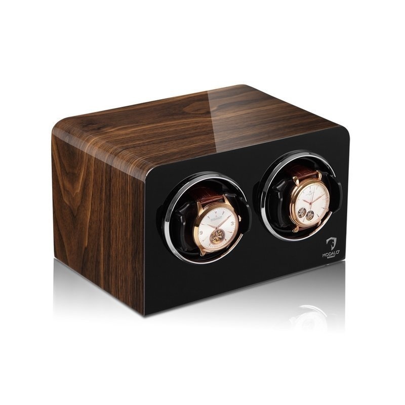 Modalo  Uhrenbeweger Inspiration MV4 für 2 Uhren walnuss-schwarz