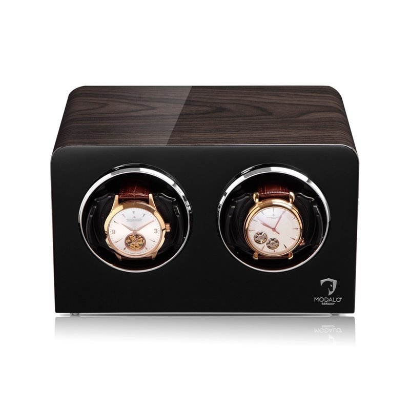 Modalo  Uhrenbeweger Inspiration MV4 für 2 Uhren Makassar-Schwarz