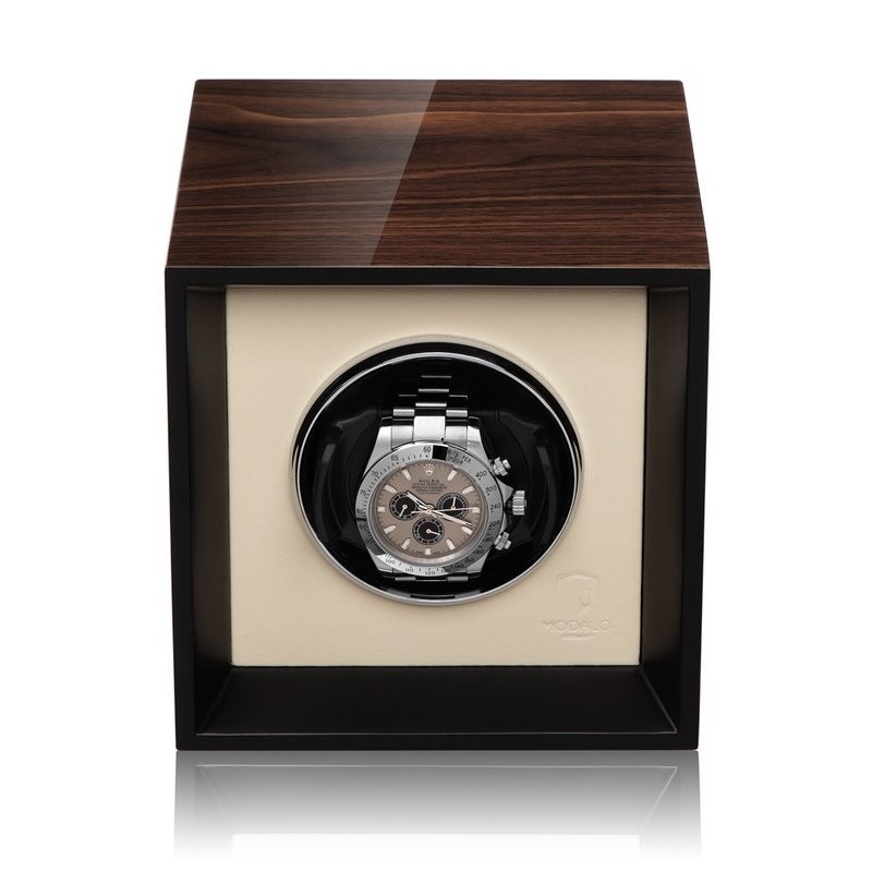 Modalo Uhrenbeweger Impress MV4 für 1 Uhr Walnuss Beige