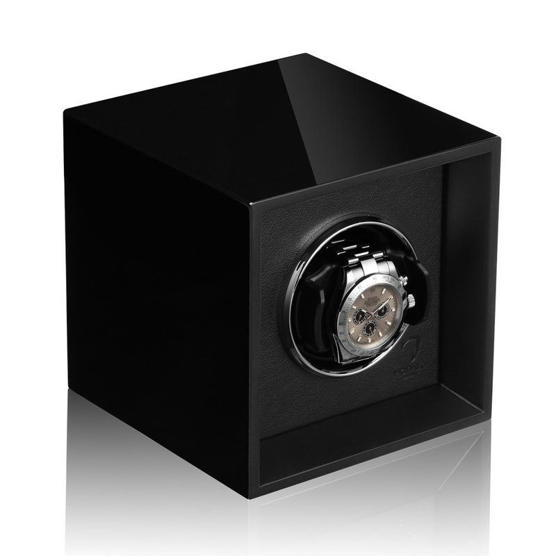 Modalo  Uhrenbeweger Impress MV4 für 1 Uhr Hochglanz Schwarz