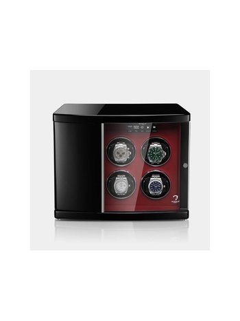 Modalo Uhrenbeweger Timeless MV4 für 4 Plus 2 Uhren Schwarz Rot