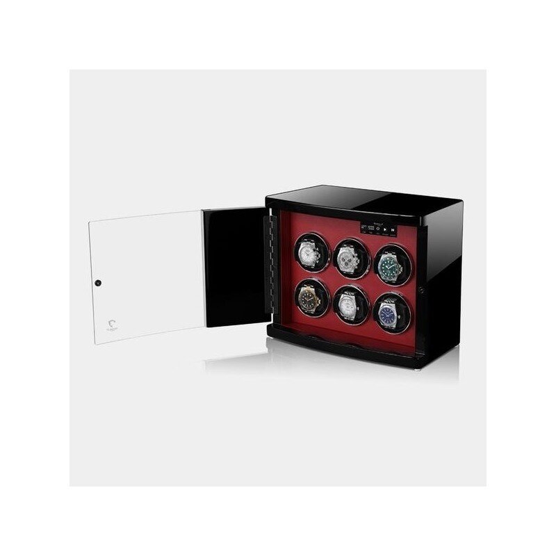 Modalo  Uhrenbeweger Timeless MV4 für 6 Uhren Schwarz Rot