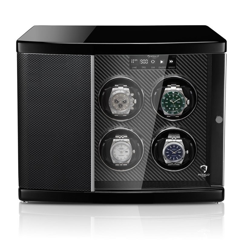 Modalo Uhrenbeweger Timeless MV4 für 6 Uhren Carbon schwarz