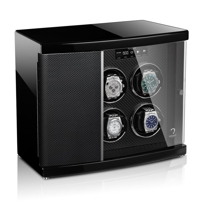 Modalo Uhrenbeweger Timeless MV4 für 6 Uhren Carbon schwarz