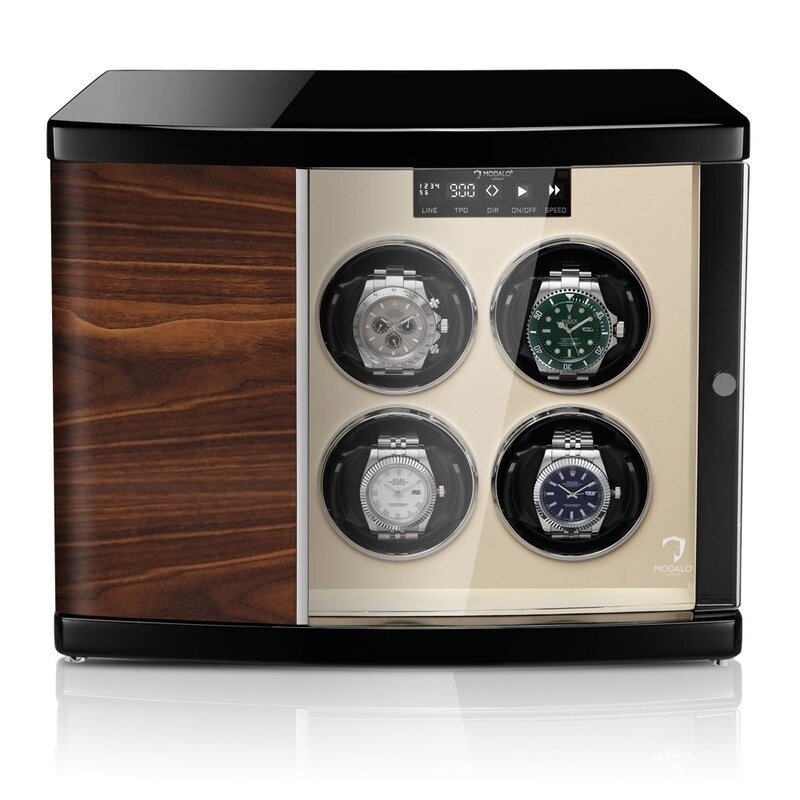 Modalo Uhrenbeweger Timeless MV4 für 6 Uhren Makassar beige