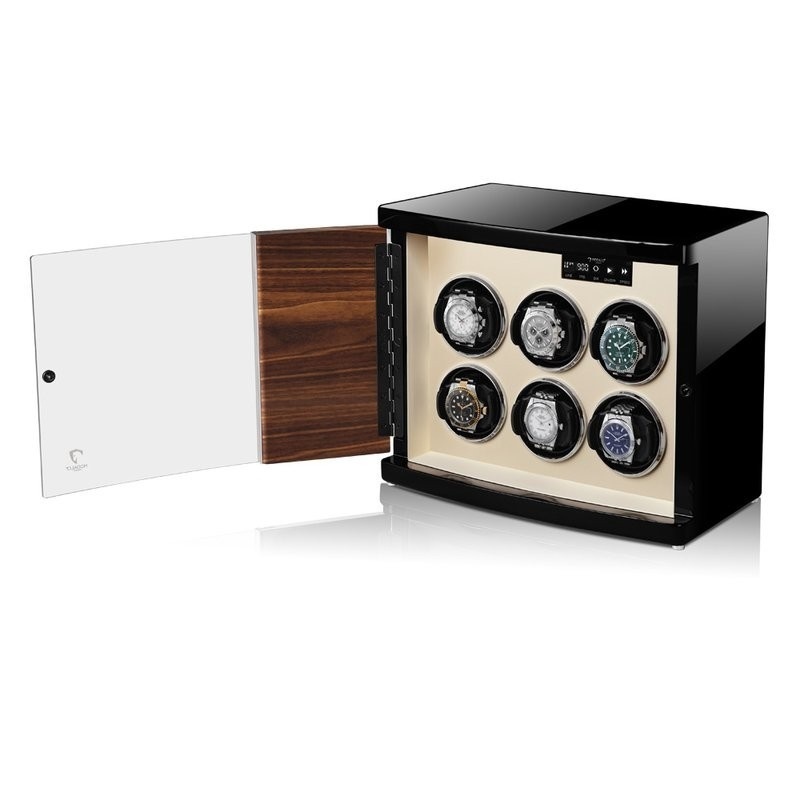 Modalo Uhrenbeweger Timeless MV4 für 6 Uhren Makassar beige